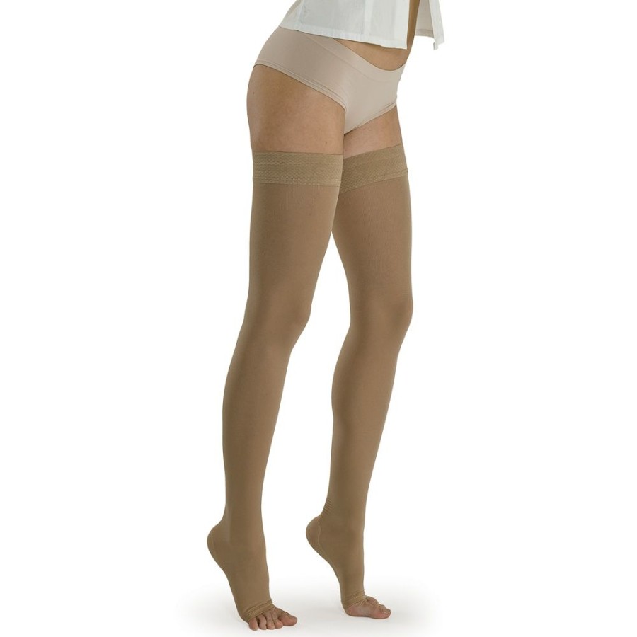 Solidea Compression Stay-Ups (Ccl 1-2-3) | 1St Therapeutic Class Hold-Up Stockings Open Toe Marilyn Ccl. 1 Punta Aperta