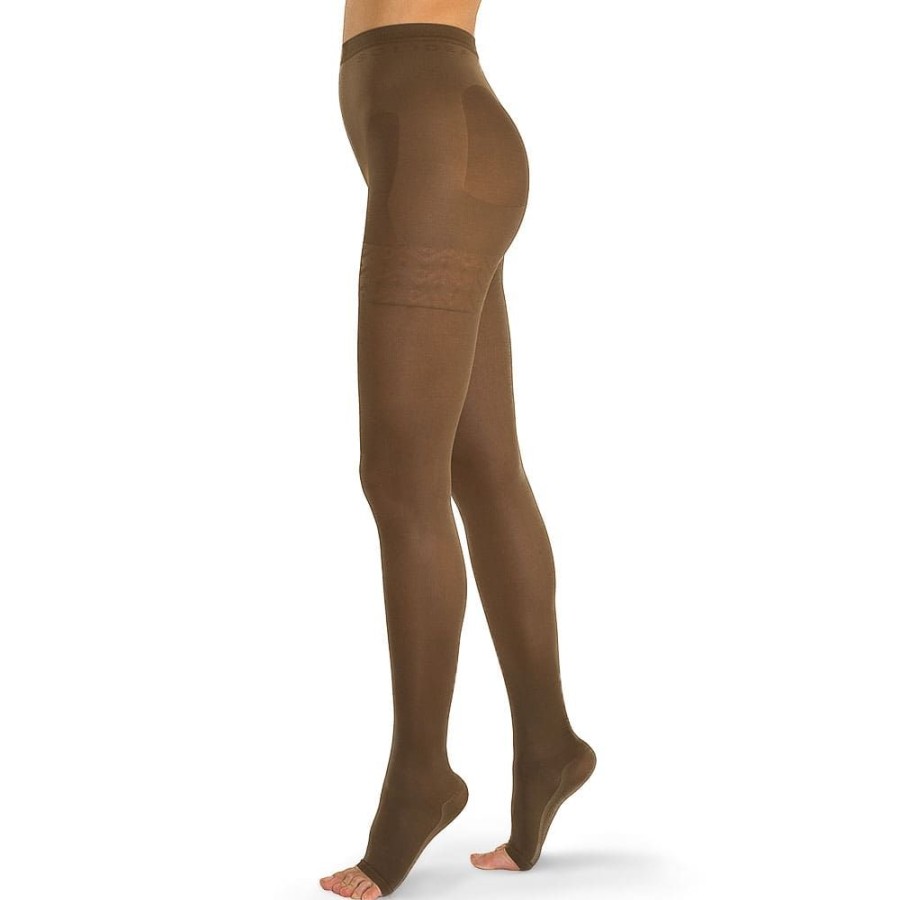 Solidea Compression Tights (Ccl 1-2) | 2Nd Therapeutic Class Compression Pantyhose Open Toe Wonder Model Ccl. 2 Plus Line Punta Aperta