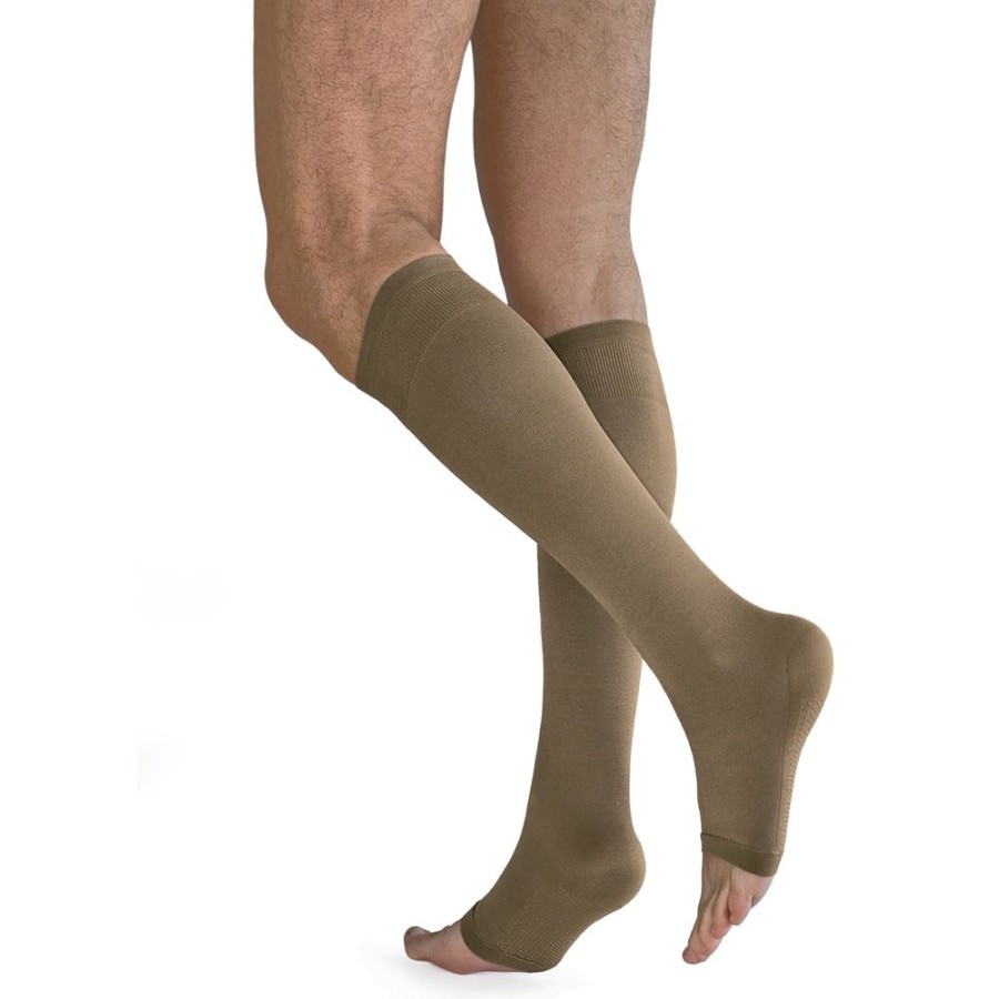 Solidea Knee Highs For Man | 1St Therapeutic Class Uni Knee-High Stockings Open Toe Relax Uni Ccl. 1 Plus Punta Aperta