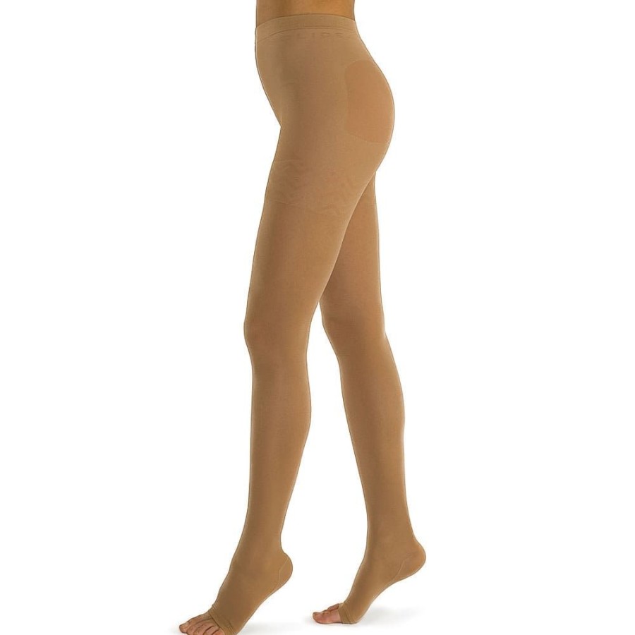 Solidea Compression Tights (Ccl 1-2) | 1St Therapeutic Class Compression Tights Open Toe Wonder Model Ccl. 1 Plus Line Punta Aperta