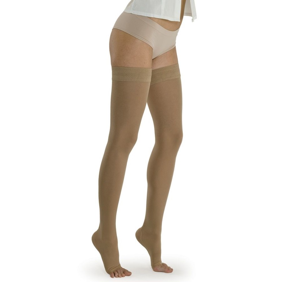 Solidea Compression Stay-Ups (Ccl 1-2-3) | 2Nd Therapeutic Class Hold-Up Stockings Open Toe Plus Line Marilyn Ccl. 2 Plus Punta Aperta